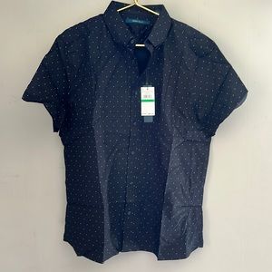 Perry Ellis | Black Polka Dot Shirt